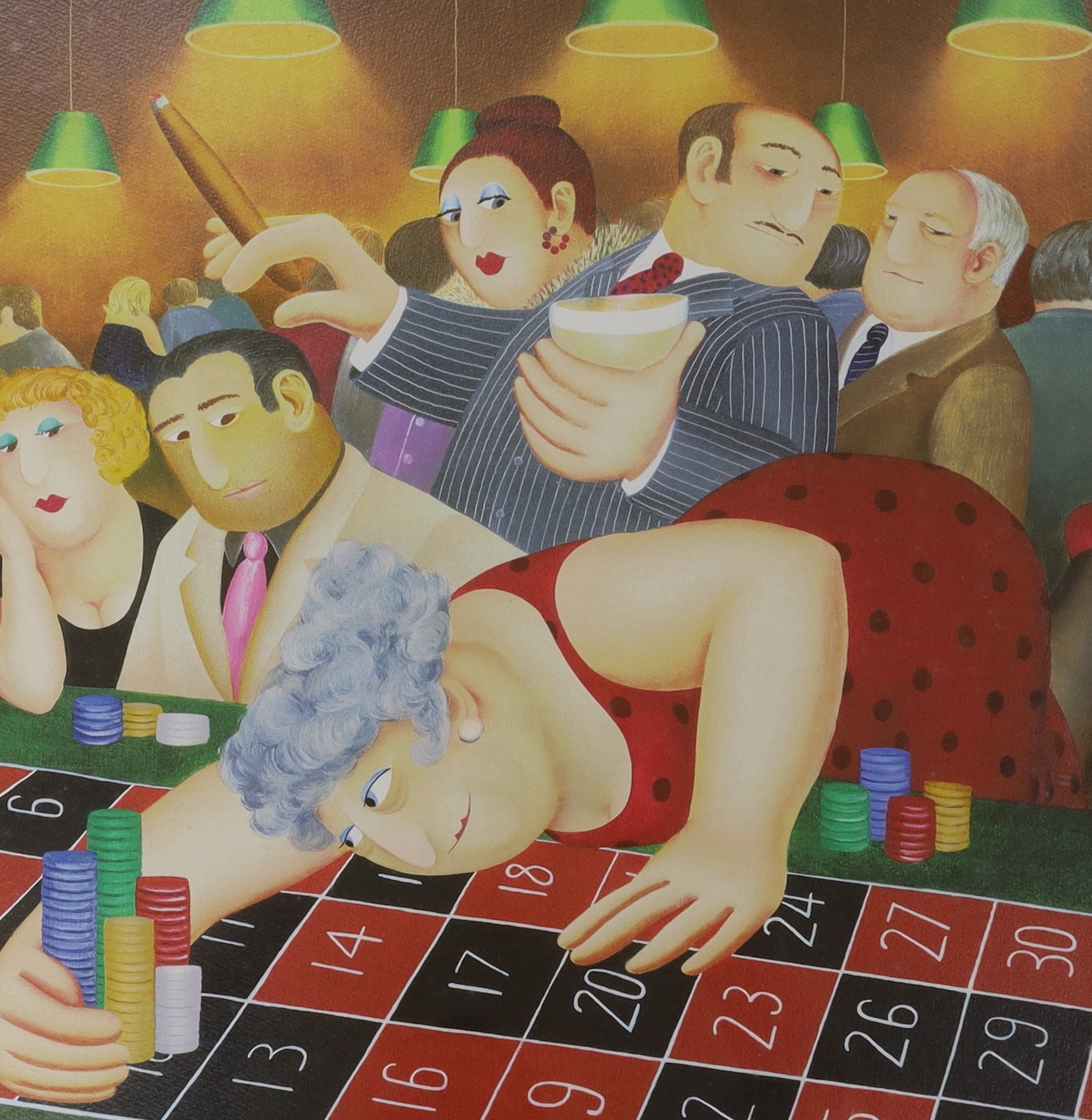 Beryl Cooke (1927-2008), limited edition print, 'Roulette', signed in pencil, 314/395, 50 x 51cm